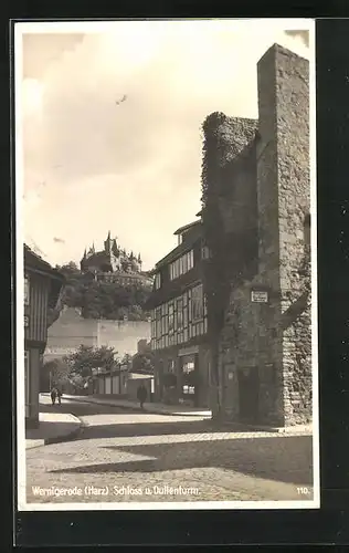 AK Wernigerode /Harz, Schloss und Dullenturm