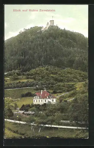 AK Bad Teinach-Zavelstein, Blick auf Ruine Zavelstein
