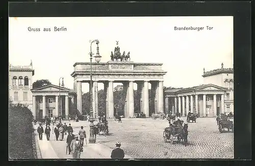 AK Berlin, Brandenburger Tor, Kutsche