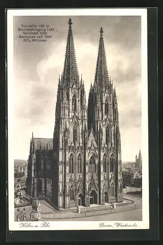 AK Köln, Dom, Westseite