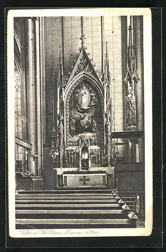 AK Köln, Dom, Innenansicht mit Marien-Altar