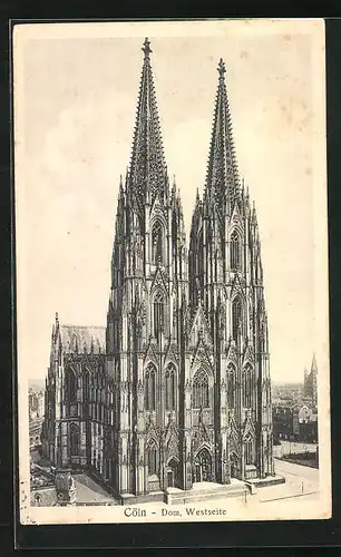 AK Köln, Dom, Westseite mit Turm