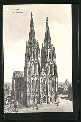 AK Köln, Dom mit Passanten