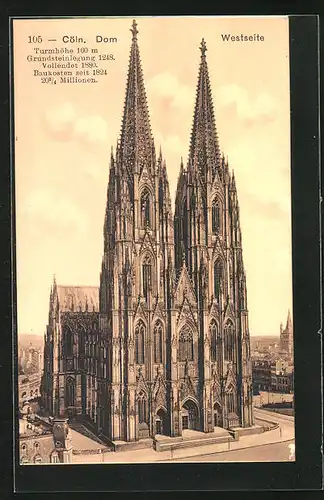 AK Köln, Dom, Westseite mit Portal