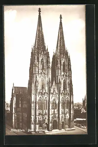AK Köln, Westseite des Doms