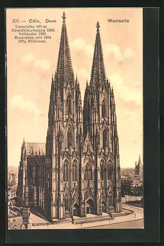 AK Köln, Dom, Westseite
