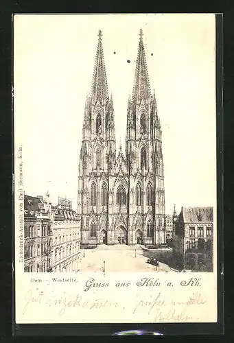 AK Köln, Dom mit Hotel St. Paul