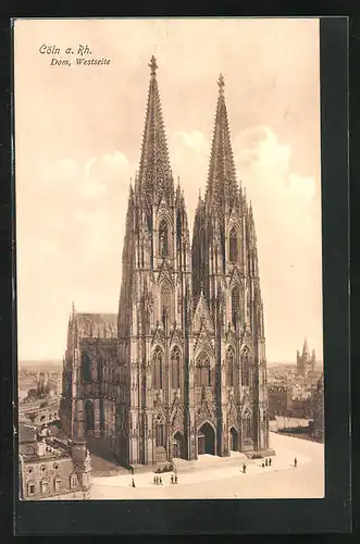 AK Köln, Dom mit Passanten