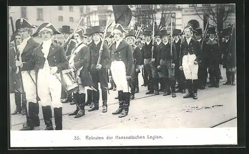 AK Hamburg, Jahrhunderfeier 1913, Rekruten der Hanseatischen Legion