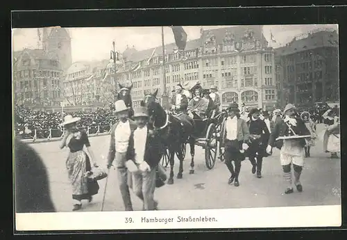 AK Hamburg, Jahrhundertfeier 1913, Strassenleben