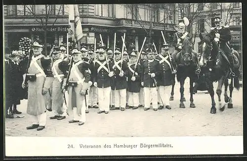 AK Hamburg, Jahrhundertfeier 1913, Veteranen des Hamburger Bürgermilitairs