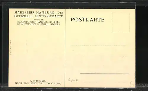 Künstler-AK Hamburg, Märzfeier 1913, Heusshof
