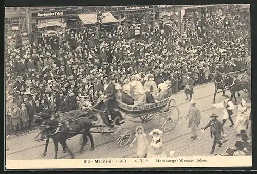 AK Hamburg, Märzfeier 1913, Strassenleben