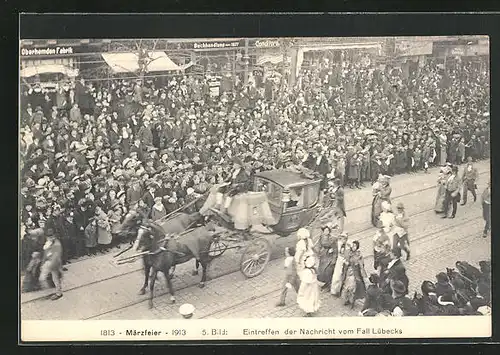 AK Hamburg, Märzfeier 1913, Eintreffen der Nachricht vom Fall Lübecks