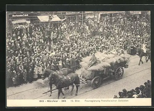 AK Hamburg, Märzfeier 1913, Fouragierung französicher Soldaten