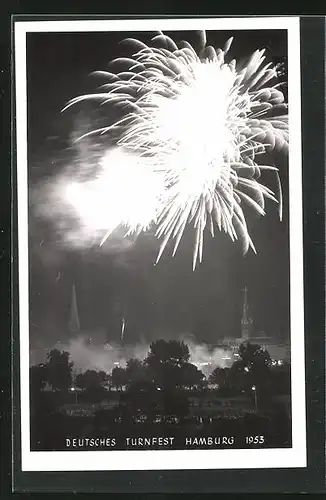 AK Hamburg, Deutsches Turnfest 1953, Feuerwerk
