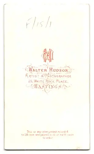 Fotografie W. Hudson, Hastings, 25 White Rock Place, Portrait junger charmanter Mann mit Krawatte im Jackett