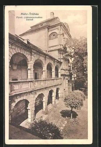 AK Mährisch Trübau, Fürstl. Lichtensteinsches Schloss