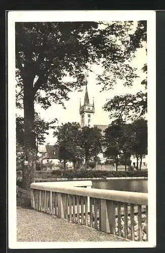 AK Policka, Blick zur Kirche