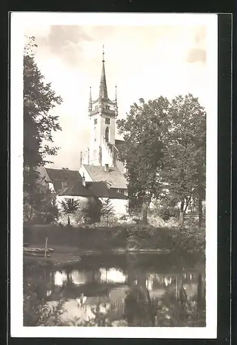 AK Policka, Blick zur Kirche