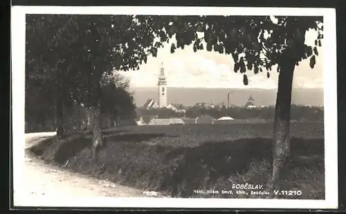 AK Sobeslav, Blick zur Kirche