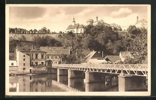 AK Tabor, Ortspartie mit Brücke