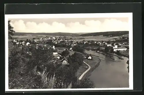 AK Týn nad Vlt., Ortsansicht aus der Vogelschau