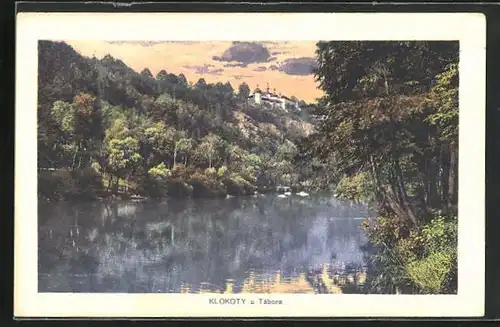 AK Klokoty, Flusspartie, Blick zum Kloster