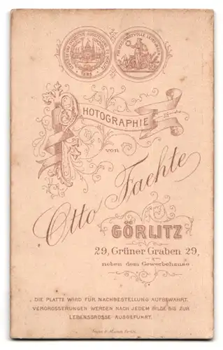 Fotografie Otto Faehte, Görlitz, Grüner Graben 29, Portrait bildschöne junge Frau im prachtvollen Kleid
