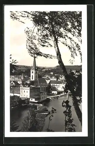 AK Ledec nad Sázavou, Blick zur Kirche