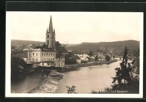 AK Ledec nad Sázavou, Blick zur Kirche