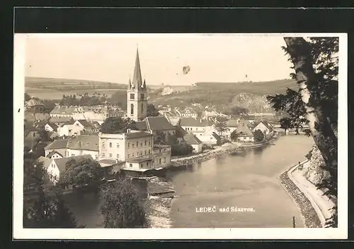 AK Ledec nad Sázavou, Ortsansicht aus der Vogelschau