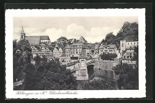 AK Tübingen a. N., Stadtansichtmit Eberhardbrücke