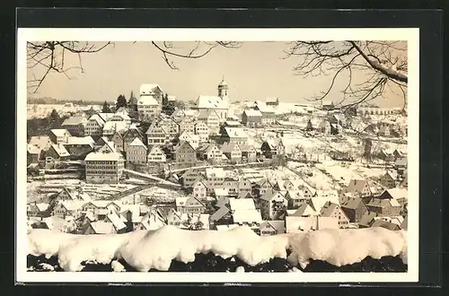 Foto-AK Altensteig, Panorama im Winter