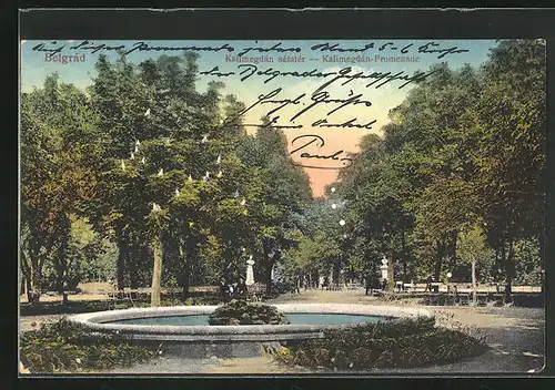 AK Belgrad, Brunnen an der Kalimegdan-Promenade