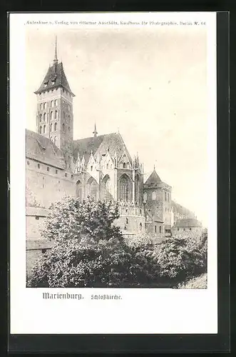 AK Marienburg / Malbork, Blick zur Schlosskirche