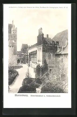 AK Marienburg / Malbork, Mittelschlosshof und Hochmeisterpalast