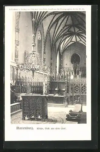 AK Marienburg / Malbork, Kirche, Blick in den Chor