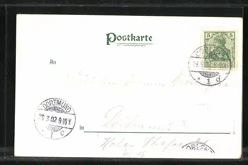 Künstler-AK Bacharach, Gesamtansicht, Dampfer Kaiserin Friedrich