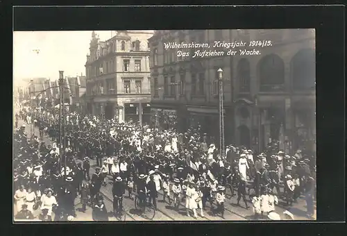 AK Wilhelmshaven, das Aufziehen der Wache im Kriegsjahr 1914 /15