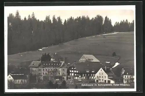 AK Schönwald / Schwarzwald, Teilansicht mit Hotel Hirschen