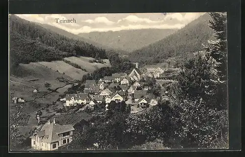 AK Teinach, Panoramablick vom Berg