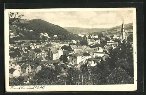 AK Gemünd / Eifel, Totale vom Berg gesehen