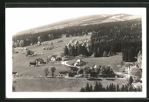 AK Johannisbad / Janske Lazne, Ortsansicht aus der Vogelschau