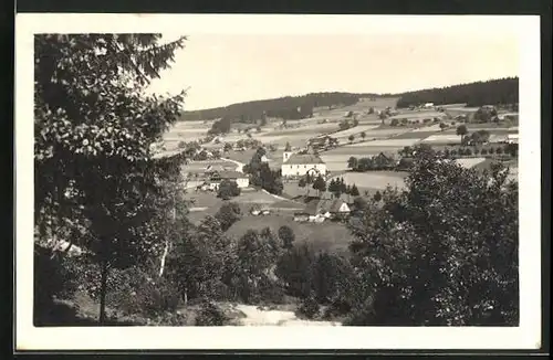 AK Velká Zdobnice, Ortsansicht aus der Vogelschau