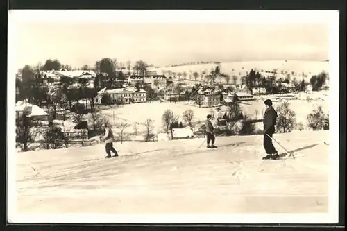 AK Rokitnitz / Rokytnice v Orlickych Horach, Ortsansicht aus der Vogelschau