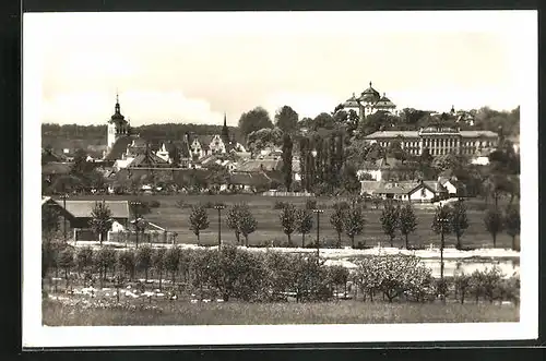 AK Chlumec nad Cidlinou, Ortsansicht aus der Vogelschau