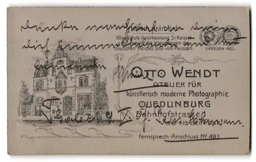 Fotografie Otto Wendt, Quedlinburg, Bahnhofstr. 1, Ansicht Quedlinburg, fotografisches Gebäude von Aussen