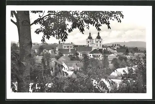 AK Bystrice nad Pernstejnem, Blick zur Kirche