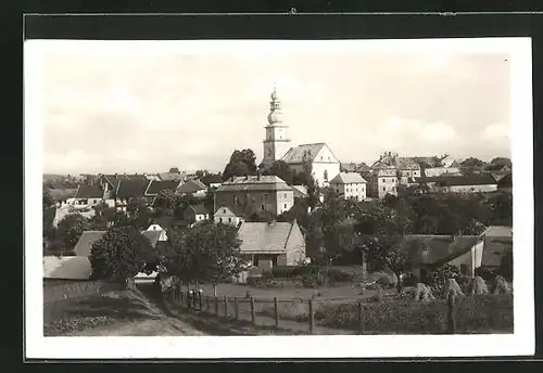 AK Mesto Zdár, Ortsansicht aus der Vogelschau